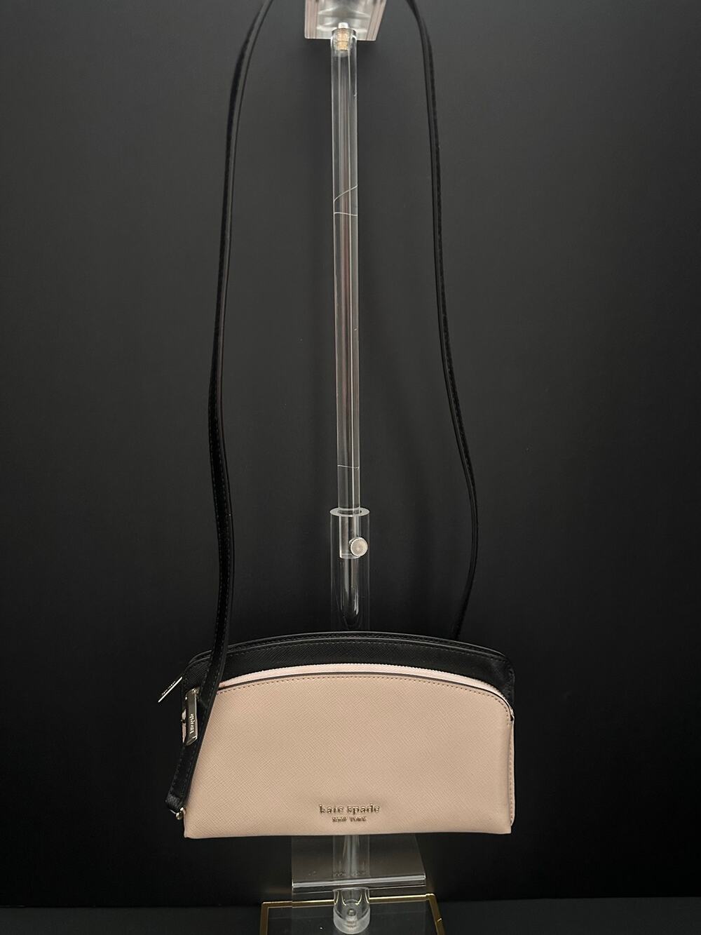 Kate Spade New York Black Blush Colorblock Double Zip Crossbody Bag
